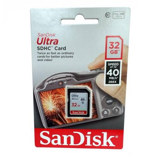 Cartão Memória Sandisk Ultra Sdxc 32gb Classe10 40mb/S 266x