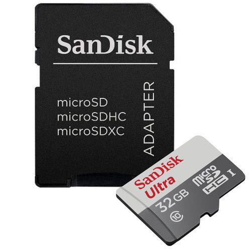 Cartão Micro 32gb Sd Ultra Sd Sandisk Classe 10 48mb/s