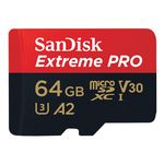 Cartão Micro Sandisk 64gb Sdxc Extreme Pro 170mb/s 4k