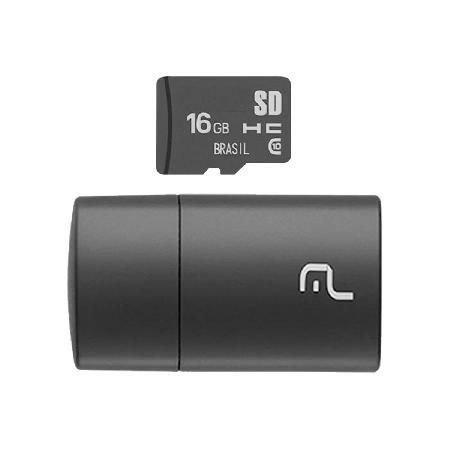 Cartao Micro SD 16GB com Leitor USB Classe 4 MC162 - Multilaser