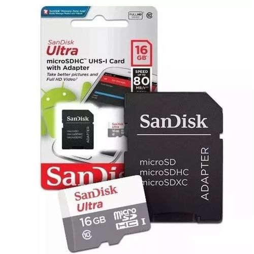 Cartão Micro Sd 16gb Ultra Classe 10 80mbs Sandisk