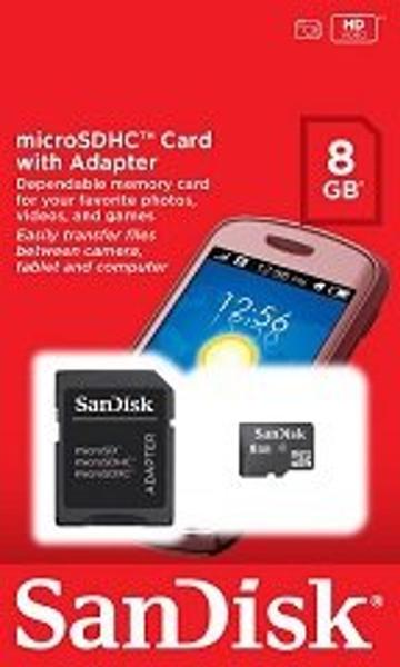 Cartão Micro SD 8GB Sandisk