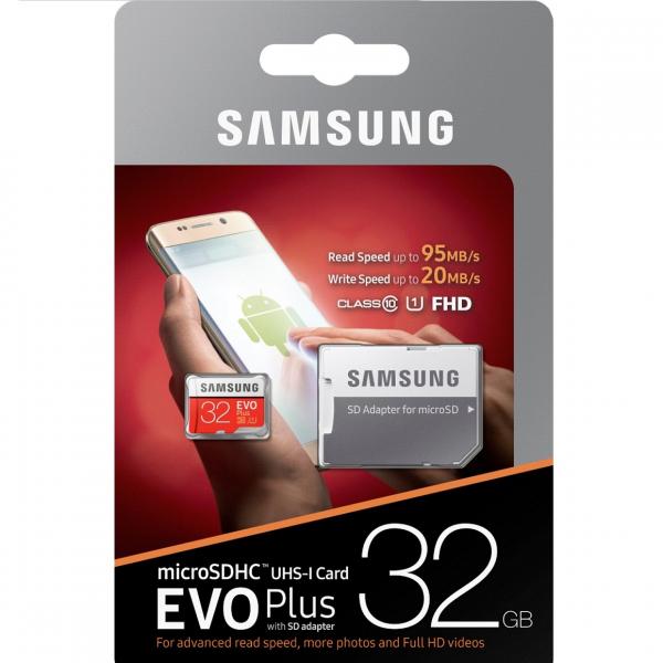 Cartão Micro Sd Samsung Evo Plus 32Gb C10 95Mbs Lacrado +Ada