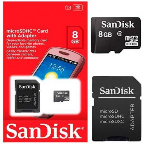 Cartao Micro Sd Sandisk 8gb
