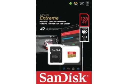 Cartão Micro SD Sandisk Extreme U3 160mb/s 4k A2 128gb Lacrado