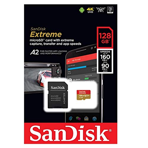 Cartão Micro SD Sandisk Extreme U3 160mb/s 4k A2 128gb Lacrado