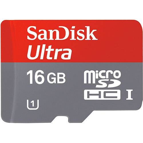 Tamanhos, Medidas e Dimensões do produto Cartão Micro SD Ultra Classe 10 com Adapt para Android 16GB - SanDisk
