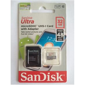 Cartão Micro Sdhc 32gb Ultra Sd Sandisk Classe 10 48mb/s