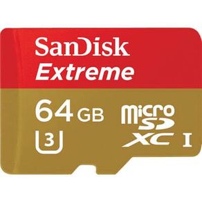 Tudo sobre 'Cartão Micro SDXC 64GB Sandisk Extreme 100mb/s Classe 10 U3'