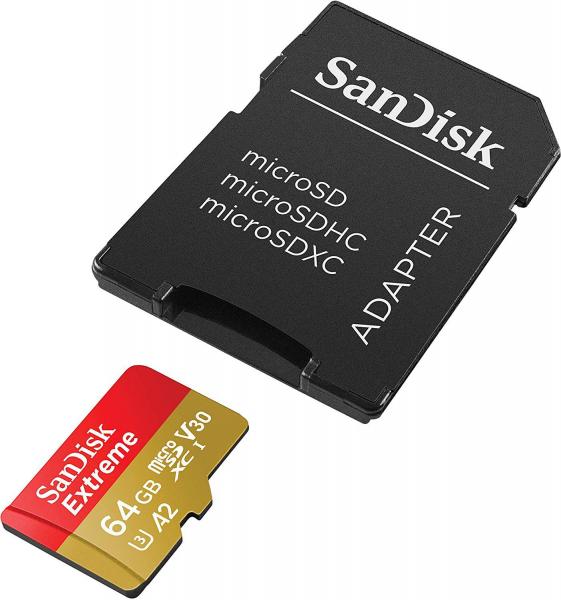 Cartão Micro Sdxc Sandisk 64gb Extreme Classe 10 Uhs-i U3 A2 160mb/s