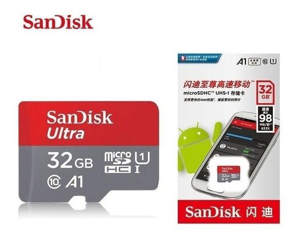 Cartão Micro Sdxc Sandisk Ultra 32gb C10 U1 A1 98mbs