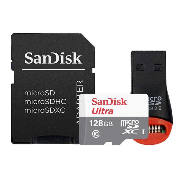 Cartão MicroSD 128GB Ultra 80MB/s SanDisk CMiniLeitor