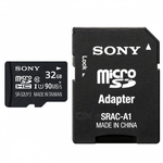 Cartão microSDXC 32Gb Sony UHS-I XAVC S 4K de 90 Mb/s com Adaptador SD (Classe 10)