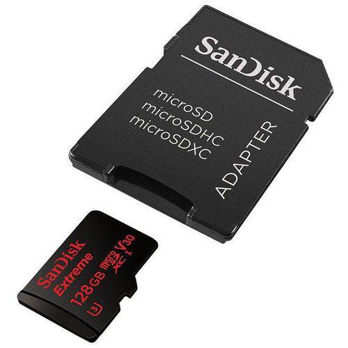 Cartão MicroSDXC Sandisk 128GB Classe 10 Extreme 100MB/s
