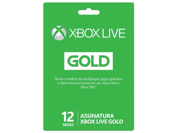 Cartão Microsoft Xbox Live Gold 12 Meses - para Xbox One e Xbox 360