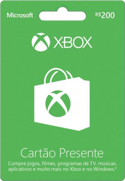 Cartão Presente 200 Reais Xbox Live para Xbox One e Xbox 360 - Microsoft
