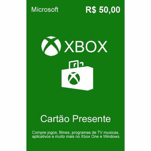Tudo sobre 'Cartão Presente Live Crédito R 50 - Xbox 360 e Xbox One'