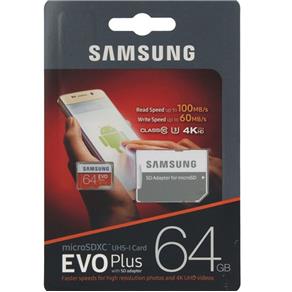 Cartão Samsung Micro Sd Evo Plus 64gb 100mbs U3 Lacrado +adp