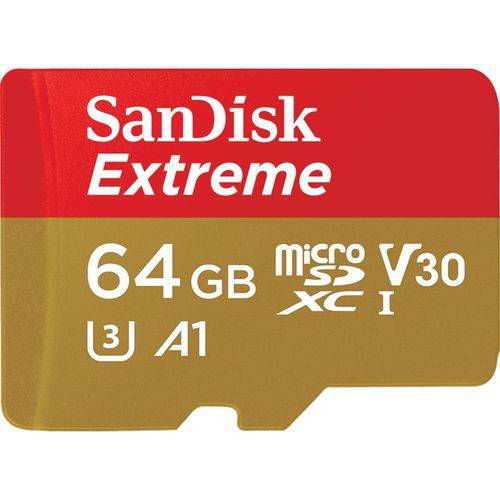 Cartão SanDisk Micro SD 64GB Extreme Classe 10 Vel. Até 100MB/s 4K e Full HD SDSQXAF-064G-GN6MA