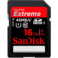 Cartão Sandisk SD Extreme UHS-I Classe 10 16GB