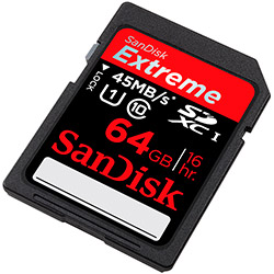 Cartão Sandisk SD Extreme UHS-I Classe 10 64GB
