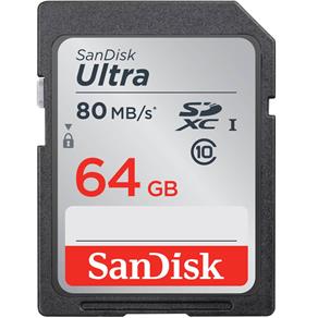 Cartão Sandisk Sdxc Ultra 80mb/s Classe 10 64gb Sd