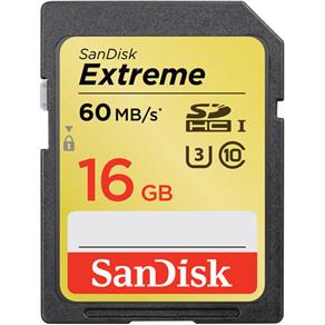 Cartão Sd 16Gb Sandisk Extreme 60Mb/S Classe 10 Uhs-1