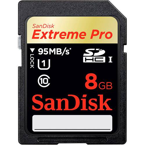 Cartão SD Extreme Pro UHS-I Classe 10 8GB - Sandisk