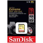 Cartão Sd Sdxc Sandisk Extreme 16gb 90mb/s U3 Lacrado