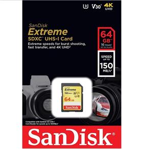 Cartão Sd Sdxc Sandisk Extreme 64gb 150mb/s U3