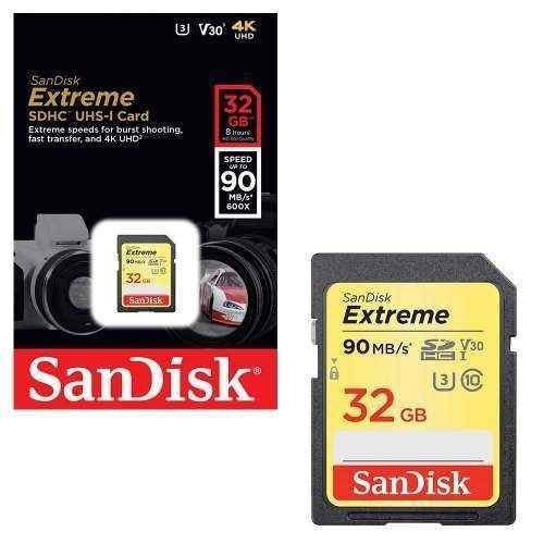 Cartão Sd Sdxc Sandisk Extreme 32gb 90mb/s U3 Lacrado