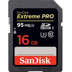 Cartão SDHC 16Gb SanDisk Extreme Pro 4K UHS-I Classe 10 de 95Mbs