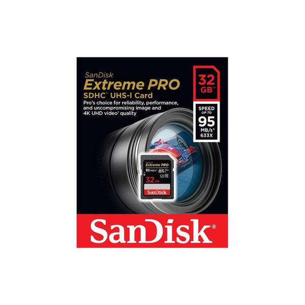 Cartão SDHC 32Gb SanDisk Extreme Pro 95MB/s Classe 10 UHS-I 4K