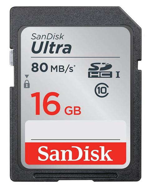 Cartão SDHC Sandisk 16GB Classe 10 Ultra 80MB/s