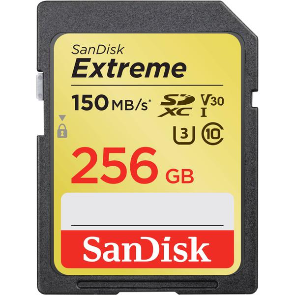 Cartão SDXC Sandisk UHS-I Extreme 256GB - 150MB/s
