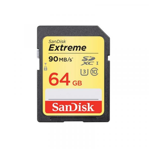 Cartão SDXC Sandisk UHS-I Extreme 64GB - 90MB/s