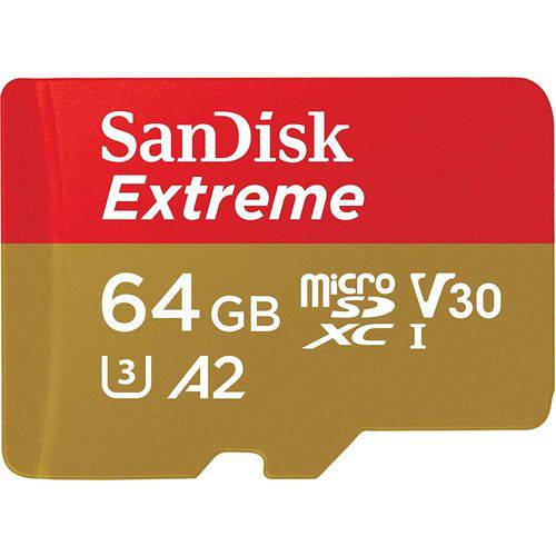 Tudo sobre 'Cartão UHS-I Sandisk Extreme MicroSDxc 64GB A2 160 MB/s Read 60 MB/s Write'