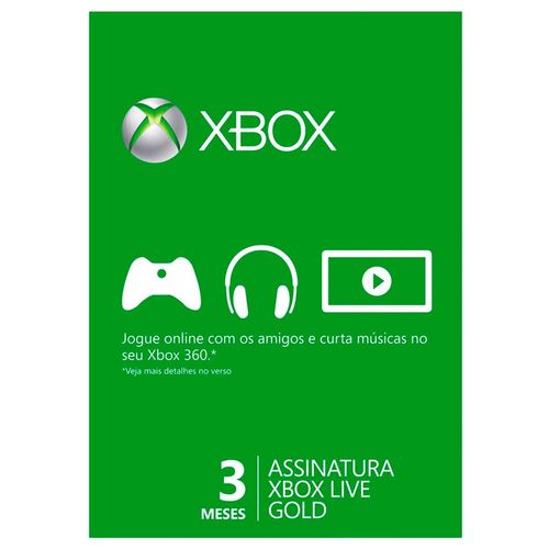 Cartão Xbox Live Gold - 3 Meses