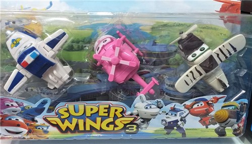 Cartela Super Wings com 3 Personagens