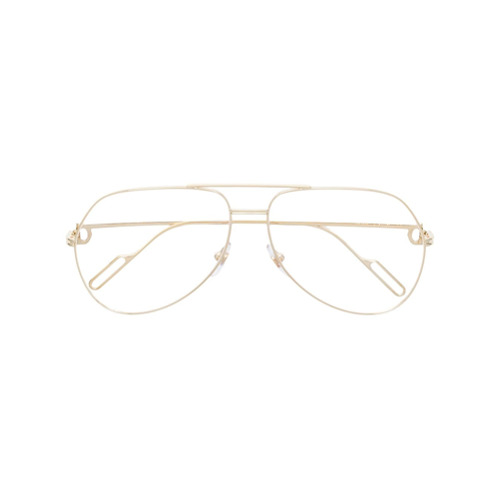 Cartier Armação de Óculos Aviador - Dourado