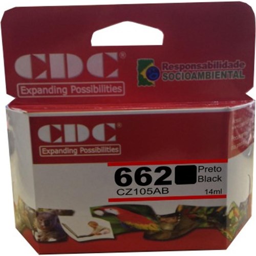 Cartucho De Tinta Cdc 662xl Preto 14ml (Modelo: Hpcz105ab)