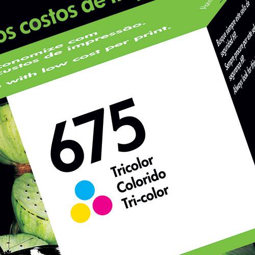 Cartucho de Tinta CN691AL HP675 Tricolor - HP