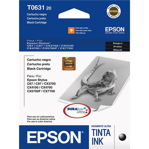 Tamanhos, Medidas e Dimensões do produto Cartucho de Tinta Epson T063120 Preto