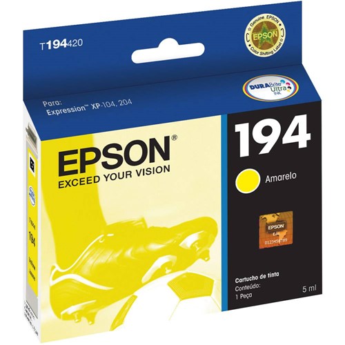 Tamanhos, Medidas e Dimensões do produto Cartucho de Tinta Epson T194420 Amarelo