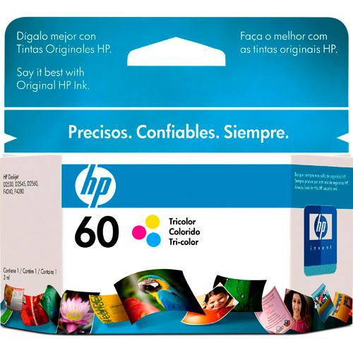 Tamanhos, Medidas e Dimensões do produto Cartucho de Tinta HP 60 Tricolor CC643WL - Original
