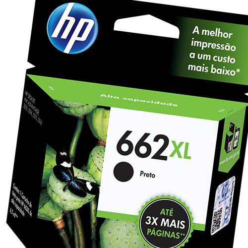 Tamanhos, Medidas e Dimensões do produto Cartucho de Tinta HP 662 XL - Alto Rendimento - Preto - CZ105AB - HP