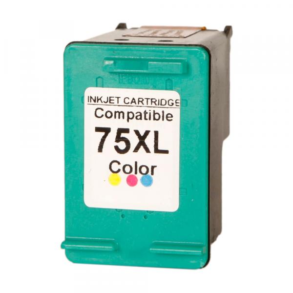 Cartucho de Tinta HP 75XL Tricolor 12ml Megaplus CB338WB Compatível