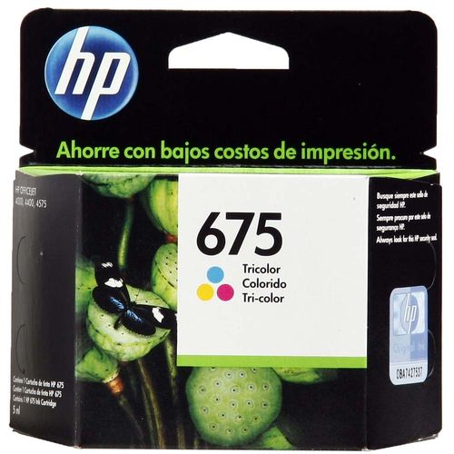 Cartucho de Tinta HP Officejet 675 Tricolor - CN69