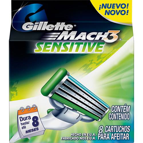Cartucho Gillette Mach 3 Sensitive - 8 Unidades