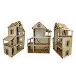 Casa Casinha de Boneca Polly com 27 Mini Móveis Mdf Cru Infantil Decoração